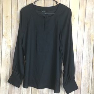 DKNY WOMEN BLACK BLOUSE LONG SLEEVE SIZE LARGE